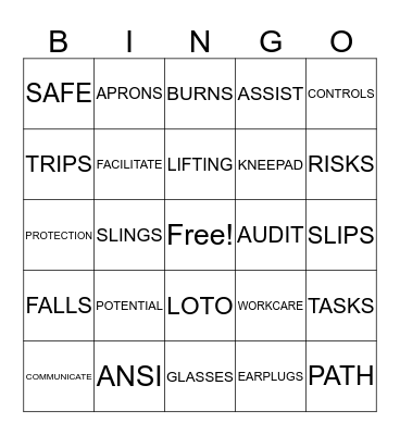 SAFETY APPRECIATION BINGO Card