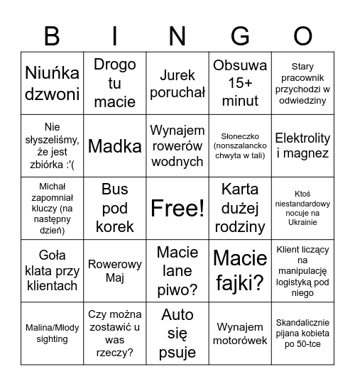 Przystań Złotniki Daily Bingo Card