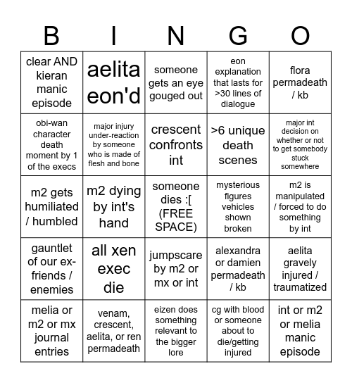 rene bingo Card