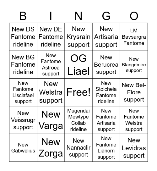Divinez set 17 prediction Bingo Card