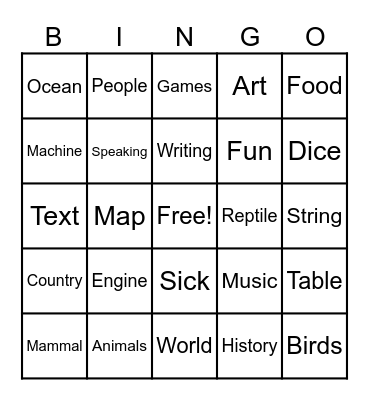 YEAR 7 Preview Bingo Card