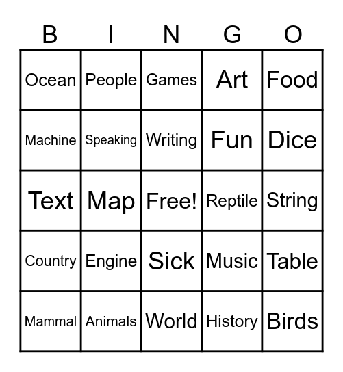 YEAR 7 Preview Bingo Card