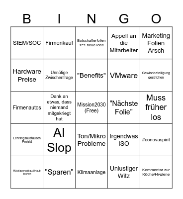 Info Bingo Card