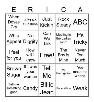 Music Bingo Card