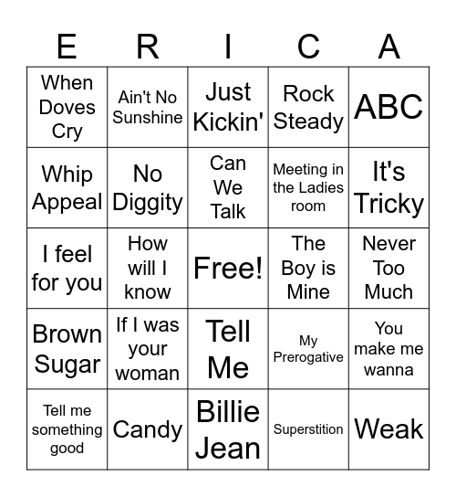 Music Bingo Card