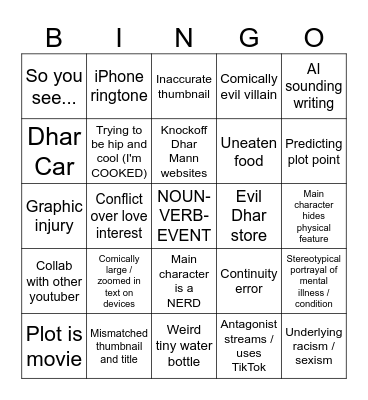 EVIL DHAR MANN BINGO Card