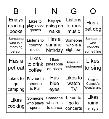 Find Someone Who... Bingo Card