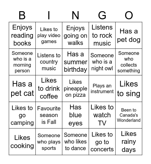 Find Someone Who... Bingo Card
