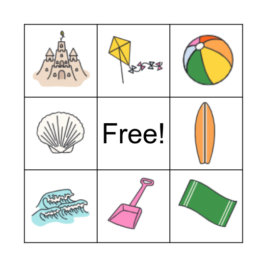 The Beach Bingo Card