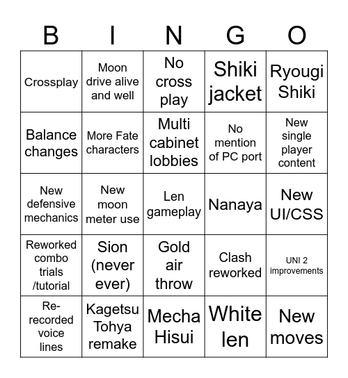 Twi-Lumina predictions Bingo Card