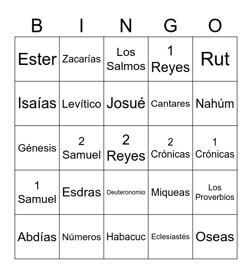 ANTIGUO TESTAMENTO Bingo Card