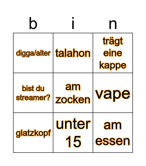 ome tv bingo Card