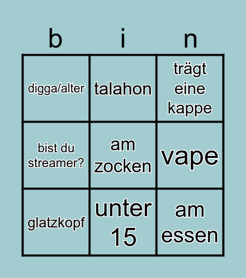 ome tv bingo Card