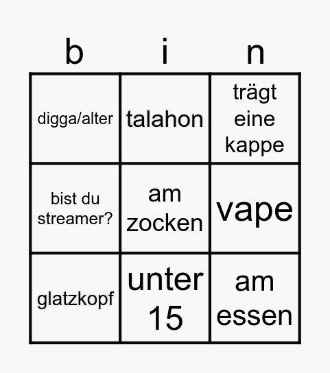 ome tv bingo Card