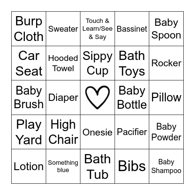 Baby Bingo Card