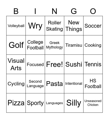 Tell Me More About You Bingo Card