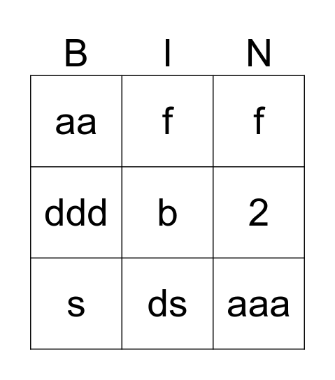 Bingo Rowy Bingo Card