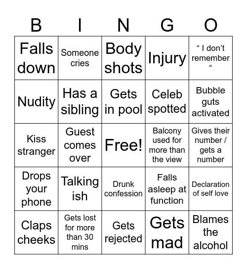 Rumor Has It Bingo Card