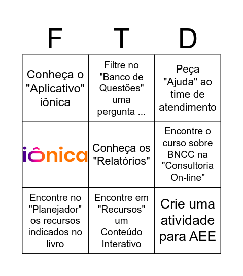 Navegação iônica Bingo Card