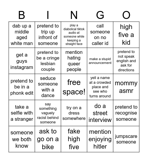 tart bingo Card