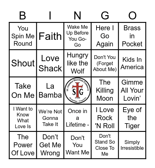 STG - 1980s Bingo Card