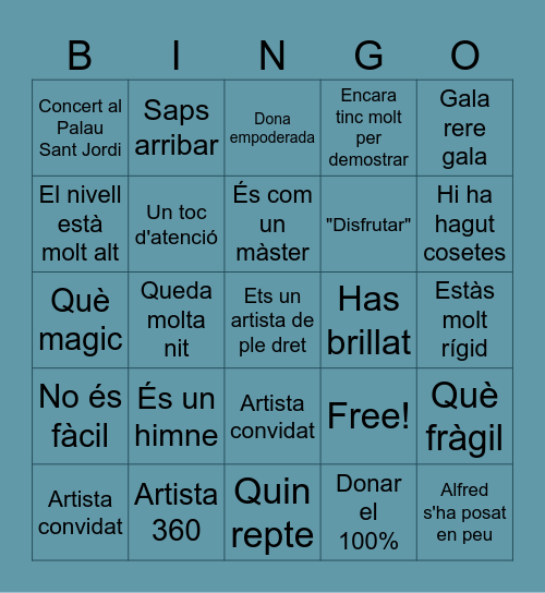 Eufòria Bingo Card