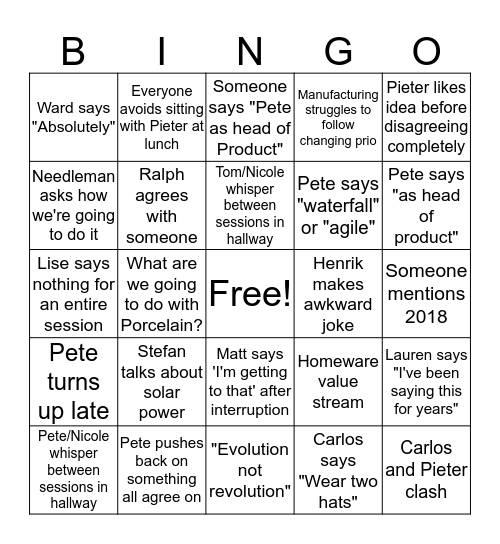 Offsite Bingo Card