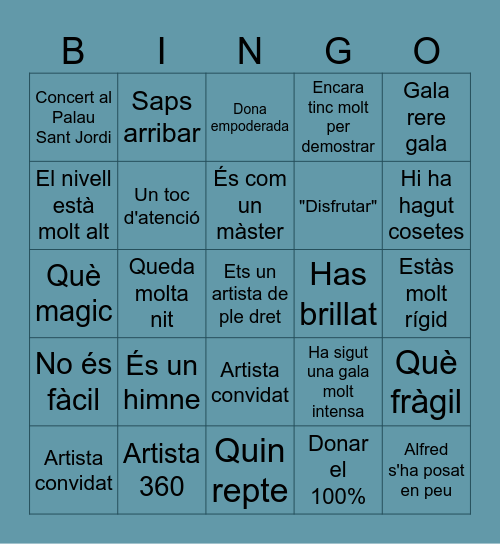 Eufòria Bingo Card