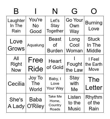 70s BINGO Card