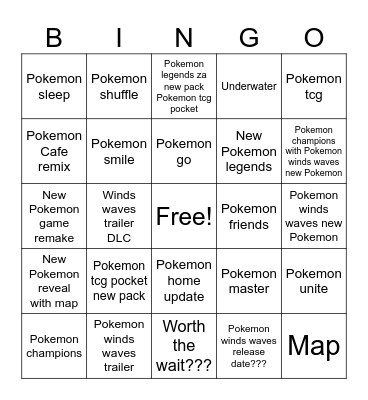 Pokemon Day 2027 bingo Card