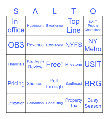SALT Appreciation Week Bingo Card