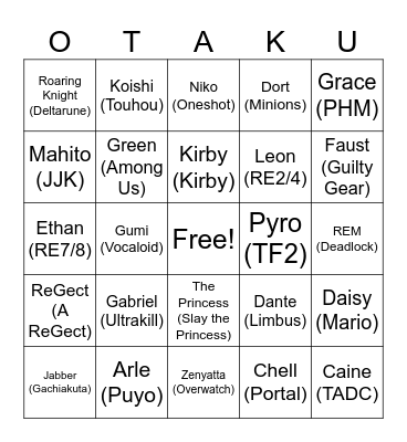 OTAKONNNNN Bingo Card