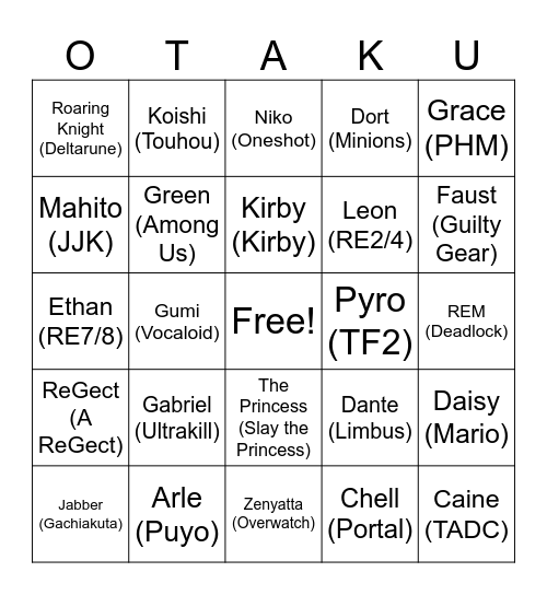 OTAKONNNNN Bingo Card