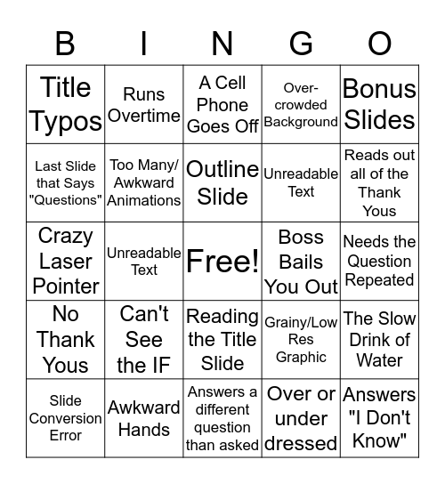 Grad Symposium (2017) Bingo Card