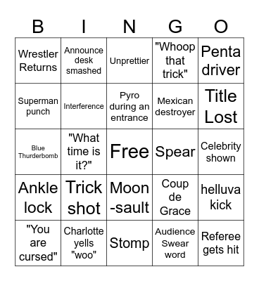 Summer Slam - Sunday Bingo Card