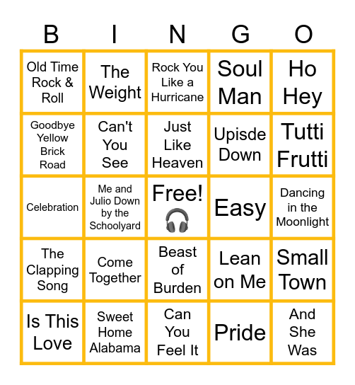 MUSIC BINGO at the Ann Arbor Eagles!  Forever Classics! 💃 Bingo Card