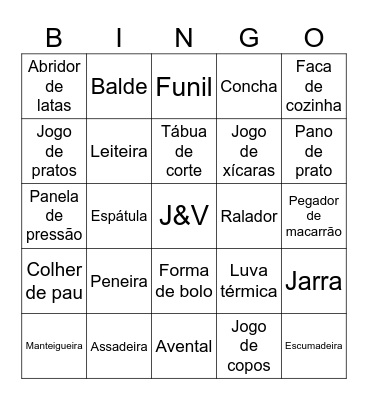 Bingo Juliana & Vagner Bingo Card