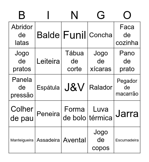 Bingo Juliana & Vagner Bingo Card