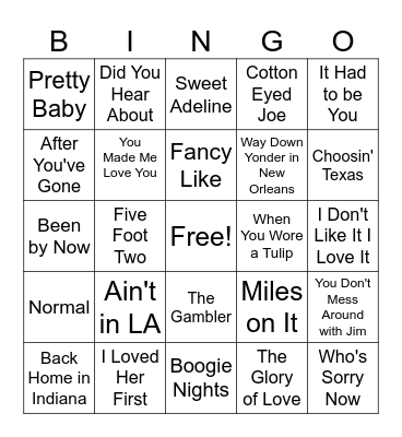 Musical Bingo MFL Bingo Card