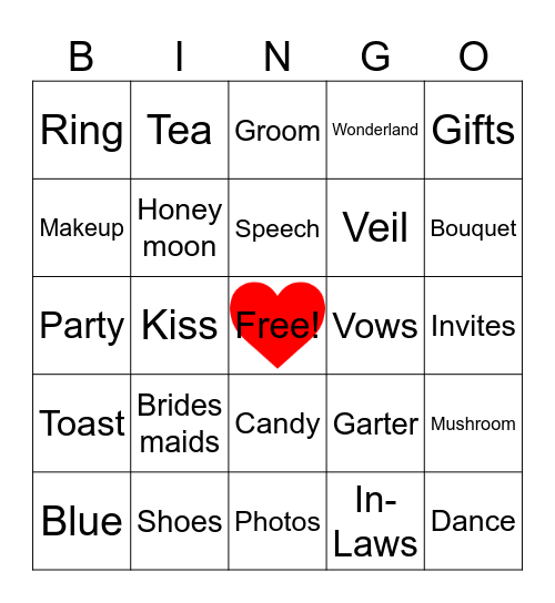 Len's Bridal Shower Bingo! Bingo Card