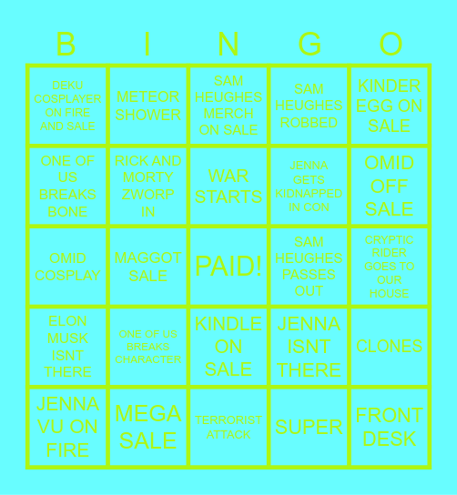 UntitTILEDled Bingo Card