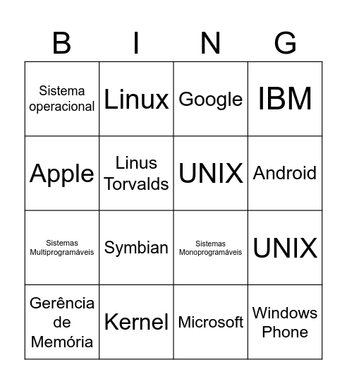 BINGO DA TECNOLOGIA Bingo Card