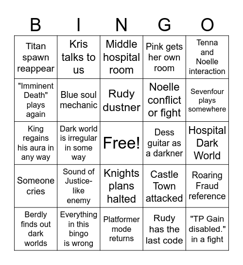 Chapter 6 Bingo Card