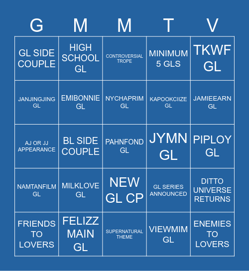 GMMTV 2027 Bingo Card