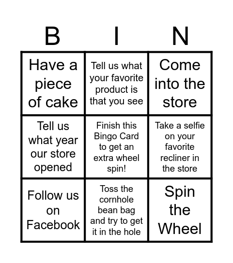 10 Year Celebration Bingo Card