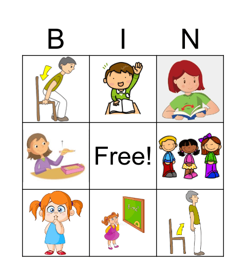CLASSROOM ROUTINES Bingo Card
