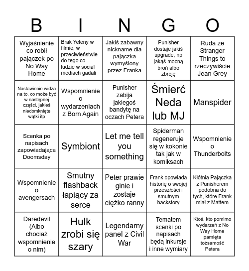 Make Your Own Bingo Card Bingo Card
