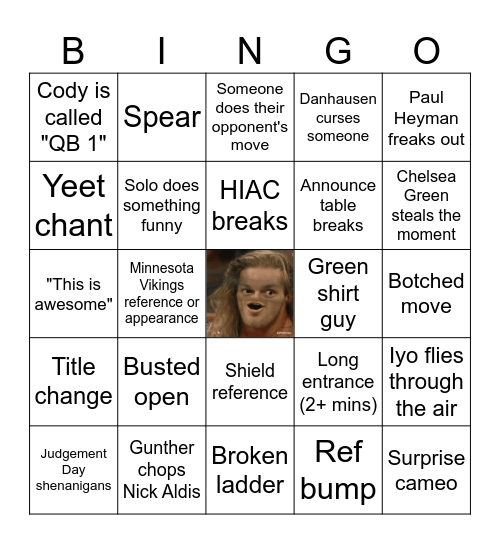SummerSlam 2026 Bingo Card