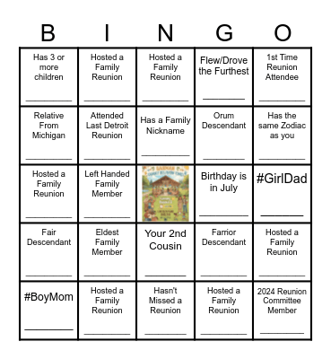 GET TO KNOW YOUR FAMILY Bingo Card