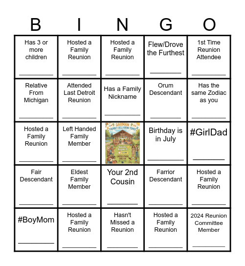 GET TO KNOW YOUR FAMILY Bingo Card